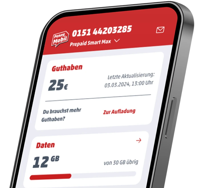 Penny Mobil App - Datenverbrauch anzeigen